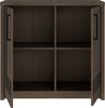Forte EUFEMIUS Kommode 90 100, moderne Kommode mit dekorativer Fräsung, 2-türig, Dunkelbraun|Schwarz Eiche Holzdekor, 91,5 cm breit x 86,3 cm hoch x 41,6 cm tie Bild 4