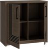 Forte EUFEMIUS Kommode 90 100, moderne Kommode mit dekorativer Fräsung, 2-türig, Dunkelbraun|Schwarz Eiche Holzdekor, 91,5 cm breit x 86,3 cm hoch x 41,6 cm tie Bild 5