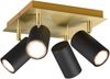 Deckenstrahler MARLEY Schwarz Gold 4-flammig, Quadrat 24cm Bild 2