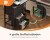Eckschreibtisch Schwarz L Form mit Schubladen, Steckdosen, USB, Stauraum Bild 4