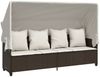 vidaXL Sonnenliege mit Dach und Kissen Braun Poly Rattan 368354 Bild 2
