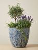 Keramik Blumentopf Eggpot Lava Blau Ø 21cm- Struktur Übertopf geschliffen Unikat Bild 5