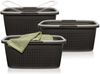 Hausfelder Wäschekorb Wäschewanne 35 l (Anthrazit-Schwarz, 3 Wannen) (Set, 3 St, 3 x Wäschewanne), mit klappbaren Henkeln, mit Griffen, 35 Liter Bild 5