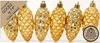 INGE-GLAS® Weihnachtsbaumkugel Christbaumschmuck Zapfen Kunststoff H 9 cm 6 Stück gold Bild 3