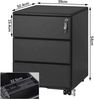Woltu Rollcontainer, Metall Mobiler Aktenschrank Büroschrank mit 3 Schubladen Bild 3