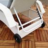 Rattan Loungeliege verstellbar Sonnenliege Polyrattan Lounge Gartenliege Weiß Bild 3