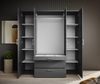 Drehtürenschrank >Vesala< 4 Türen, 3 Schübe, Graphit / Spiegel - 180x195x56cm (BxHxT) Bild 3
