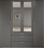 Drehtürenschrank >Vesala< 4 Türen, 3 Schübe, Graphit / Spiegel - 180x195x56cm (BxHxT) Bild 5