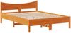 Doppelbett, Betten für Erwachsene, Massivholzbett mit Kopfteil Wachsbraun 150x200 cm Kiefer de1202 Bild 5