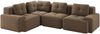 4-Sitzer Sofa 382x104x69 cm aus Cordstoff rahmenlos modular, braun Bild 5