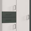 Drehtürenschrank Kleiderschrank 273cm Passepartout Spiegel Weiß, Griffe schwarz Bild 4
