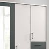 Drehtürenschrank Kleiderschrank 273cm Passepartout Spiegel Weiß, Griffe schwarz Bild 5