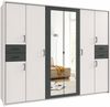 Drehtürenschrank Kleiderschrank 273cm Passepartout Spiegel Weiß, Griffe schwarz Bild 1