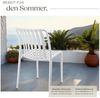 tectake Gartenstuhl Balkonstuhl, stapelbar, 47 x 58 x 80,5 cm, Belastbarkeit 110 kg (Terrassenstuhl Alcudia für Außen in Creme, 6 St), wetterfest und UV-beständig, pflegeleicht, rutschfeste Gummischoner Bild 4