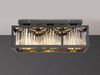 LED Deckenlampe mit Rauchglas Kristallen 3-flammig Metall Schwarz, Breite 51cm Bild 3