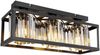 LED Deckenlampe mit Rauchglas Kristallen 3-flammig Metall Schwarz, Breite 51cm Bild 2