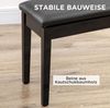 Klavierbank 75 x 35 x 49 cm – schwarz glänzend, mit Kunstlederbezug und Stauraum Bild 3