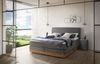 Pedrosa Boxspringbett grau Eiche Massivholz 215cm x 183cm x 115cm Bild 2