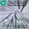 MALIKA® Premium warme Spannbettlaken Cashmere-Touch Bettlaken Jersey Fleece Spannbetttuch Laken, Farbe:Silber, Größe:90-100x200 cm Bild 3