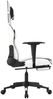 vidaXL Gaming-Stuhl mit Massage & Fußstütze Weiß & Schwarz Kunstleder 345467 Bild 5