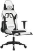 vidaXL Gaming-Stuhl mit Massage & Fußstütze Weiß & Schwarz Kunstleder 345467 Bild 3