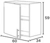 Hängeschrank >KIRA< in Weiß glänzend/Mattweiß - 60x59x34 (BxHxT) Bild 4