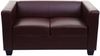 3-2-1 Sofagarnitur Couchgarnitur Loungesofa Lille ~ Kunstleder, rot-braun Bild 5