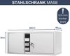 Schrankerweiterung Aktenschrank mit 2 Flügeltüren | Zusatzschrank für Büroschrank Extraschrank Stahl Mehrzweckschrank klein Werkstatt, 38x80x40cm Weiß Bild 2