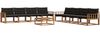 vidaXL Outdoor-Sofagarnitur mit Kissen 9 pcs Natürlich und Schwarz 3369311 Bild 2