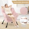 Sessel mit Armlehnen & Seitentasche & Fußstütze Relaxsessel Loungesessel Fernsehsessel Rosa Bild 3