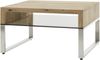 Couchtisch >HILARY< Glasablage, Eiche, Massivholz - 70x39x70cm (BxHxT) Bild 1