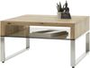 Couchtisch >HILARY< Glasablage, Eiche, Massivholz - 70x39x70cm (BxHxT) Bild 3