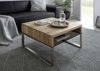 Couchtisch >HILARY< Glasablage, Eiche, Massivholz - 70x39x70cm (BxHxT) Bild 2