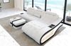 Mini Ecksofa Elegante L-Form Leder - Ledermix - weiß-schwarz - Rechts Bild 3