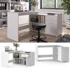 Eckschreibtisch Noira Weiß 135 x 77 cm mit Schublade Vicco Bild 2