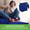 Green Bean® Bean Bag-Sitzsack + Hocker, 2er-Set, waschbar & schmutzabweisend, Polyester / PVC, EPS-Füllung, Blau Bild 4