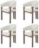 Flieks Polsterstuhl Gestell aus Metall in Holzoptik Walnussfarbe, Bezug aus Leinenstoff (Set, 4 St), 2er Set Esszimmerstühle Armlehnstühle Wohnzimmerstuhl Beige Bild 4