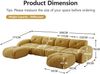 Flieks Modulares Sofa 4-Sitzer mit 2x Hocker, Cloud Sofa mit runden Armlehnen, Chenille weich, rahmenlos bodennah, Lounge Sofa, Gelb Bild 4