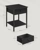 Vasagle Nachttisch, 2er Set, Nachtkommode, Beistelltisch mit Schublade und Ablage, 40 x 40 x 55 cm, Schlafzimmer, Wohnzimmer, Stahlrahmen, einfacher Aufbau, ebenholzschwarz LETDE506B56 Bild 5