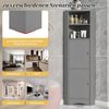 IDEASY Eckschrank Badmöbel,Dreieckiger Schrank, mit zwei Ablagefächern, (offenes Fach mit verstellbarem Einlegeboden, 36.5 x 36.5 x 155 cm) wasserdicht und feuchtigkeitsbeständig, einfach zu montieren Bild 3