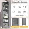 IDEASY Eckschrank Badmöbel,Dreieckiger Schrank, mit zwei Ablagefächern, (offenes Fach mit verstellbarem Einlegeboden, 36.5 x 36.5 x 155 cm) wasserdicht und feuchtigkeitsbeständig, einfach zu montieren Bild 2
