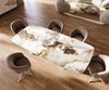Esstisch Edge Boot 260x120 cm Keramik Minas Melange Weiß-Beige Pilier Metall Weiß Bild 4