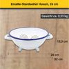 Standseiher Husum 24 cm Emaille, ws mit bl. Rand Bild 4