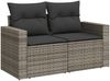vidaXL 10-tlg. Garten-Sofagarnitur mit Kissen Grau Poly Rattan 3267480 Bild 4
