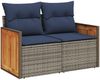 vidaXL 11-teiliges Gartensofa-Set mit Kissen, grau, Polyrattan 3228252 Bild 5
