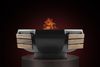 WOX Feuerschale mit Grillring – Feuerstelle & Grillplatte Schwarz, 115 × 115 × 50 cm, 96 kg Bild 4