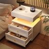 Flieks Nachttisch (2-St), Nachtschrank Nachtkommode 50*40*60cm mit LED-Beleuchtung, 2 Schubladen Bild 2