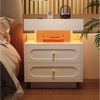Flieks Nachttisch (2-St), Nachtschrank Nachtkommode 50*40*60cm mit LED-Beleuchtung, 2 Schubladen Bild 3