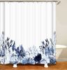 M&W DAS DESIGN Duschvorhang Shower curtains Anti schimmel Waschbar 180x200cm Blauweiß pflanzen Bild 3