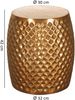 Beistelltisch 32 x 42 x 32 cm Aluminium Anstelltisch Gold Orientalisch Rund, Flacher Hammerschlag Sofatisch Metall, Design Wohnzimmertisch Modern, Ablagetisch Indisch Telefontisch Bild 4